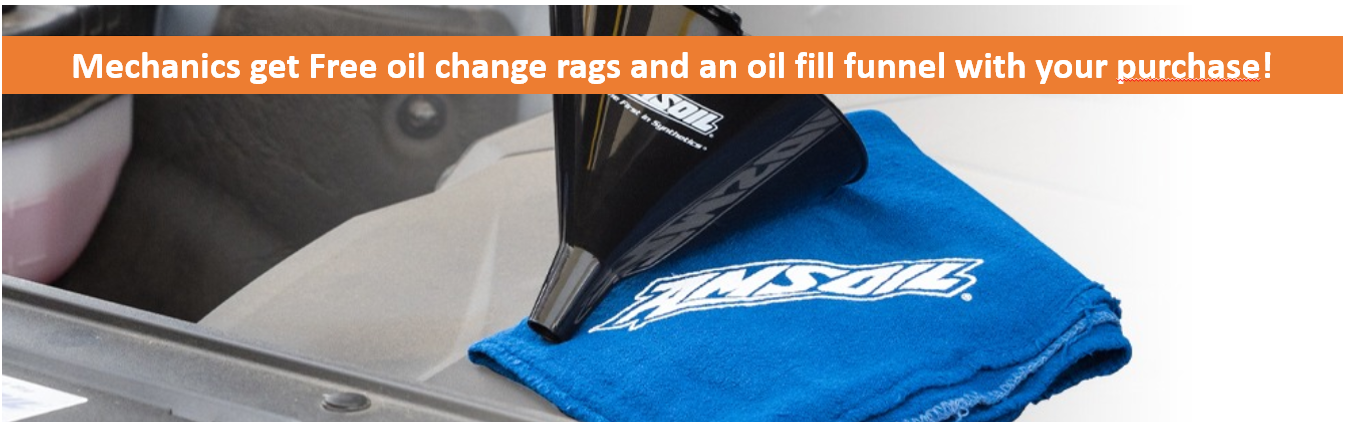 Oil Fill Funnel and shop rags. AMSOIL customer promo